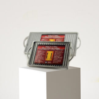 PLANCHA BIFE RECTANG. ACANAL. S/ANTIADH.. 22 x 42 CM. ALUMINIO "FL"