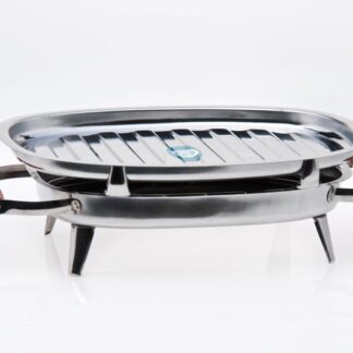 BRASERO PARRILLA OVAL 37 CMS. - AC. INOX. GUADIX