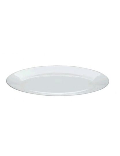 PLATO ENTRADA RED. 21,5 CMS. VIDRIO TEMPL. BLANCO "A.M. COLLECTION"
