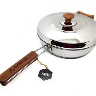 SARTEN GUISERA Nº24 c/ASAS, MANGO y TAPA TRIPLE FONDO LE CHEFF GAMUZA