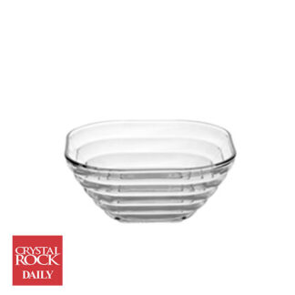 COMPOTERA VIDRIO CUADRADA ACANALADA 13,5 CMS. C. ROCK