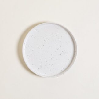 SIN STOCK # PLATO POSTRE GRANITO BLANCO 20 CM.
