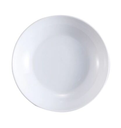 PLATO HONDO RED. 24 CMS. VIDRIO TEMPL. BLANCO "AM. COLLECTION"