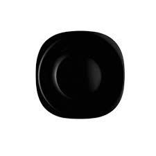 PLATO POSTRE CUADRADO 20 x 20 CMS. VIDRIO TEMPL. NEGRO "AM. COLLECTION"