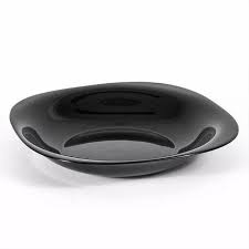 PLATO HONDO CUADRADO 20 x 20 CMS. VIDRIO TEMPL. NEGRO "AM. COLLECTION"