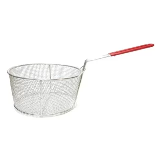CANASTO FREIR REDONDO 30 CMS. MANGO ROJO