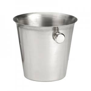 BALDE CHAMPAGNE ENTERIZO C/PERILLAS DE LUJO 20.5 X 19.5 X 13 CMS. DE BASE ACERMEL