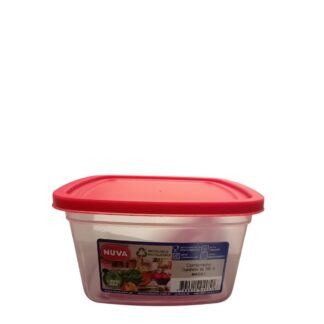 CONTENEDOR C/TAPA CUADRADO NUVA 0.700 LTS.- 12 X 12 X 7 CM.