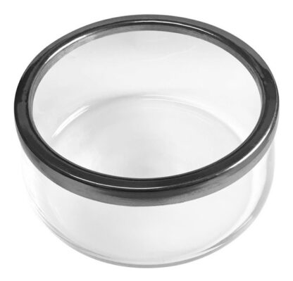 ENSALADERA VIDRIO PAMELA 21 CMS. CON ARO METAL