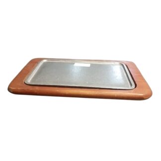 FUENTE TERMICA Aleación 13,5 x 21CM. GRILL C/BASE MADERA 16 x 26 CM