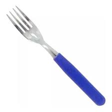 TENEDOR MESA CAROL MANGO PLASTICO AZUL