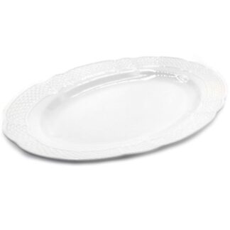 FUENTE OVAL 40 CM GRANDE VANNA VERBANO BLANCO.