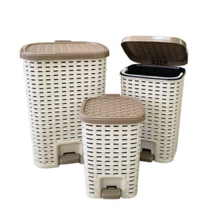 CESTO P/ RESIDUOS RATAN MEDIANO C/ PEDAL - 25 X 24 CM. CRISTALROCK