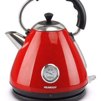PAVA ELECTRICA 1.7 LTS. AC. INOX.ROJA CON TERMOMETRO PEABODY