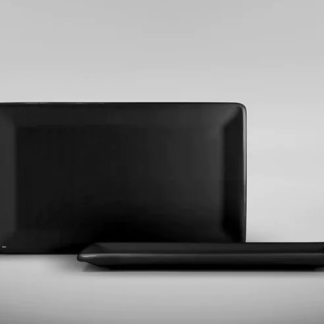 FUENTE RECTANGULAR 15 x 26 CMS. NEGRA CERAMICA "TANDIL"