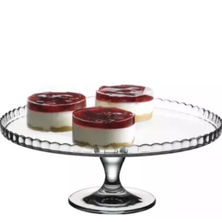 PLATO POSA TORTA VIDRIO 32 CMS C/PIE. PASABACHE.