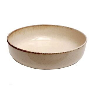 BOWL 15 CM CERAMICA BEIGE IVORY BATH.
