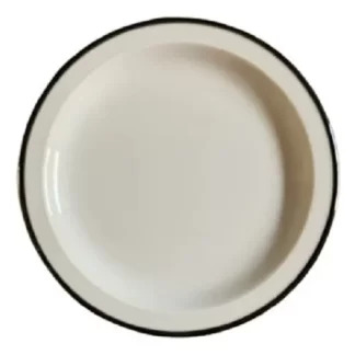 SIN STOCK # PLATO POSTRE 19 CM. VERBANO TAVOLA FILETE NEGRO.