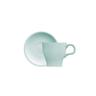 TAZA TE C/PLATO 180 ML AZUL PORC GERMER MOD TULIPA.