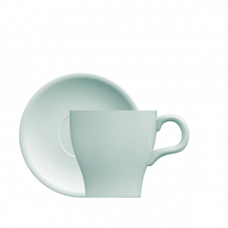 TAZA DESAYUNO C/PLATO 280 ML AZUL PORC GERMER MOD TULIPA.