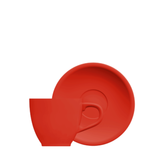 SIN STOCK # TAZA CAFE C/PLATO 80 ML ROJO PORC GERMER MOD OVAL.