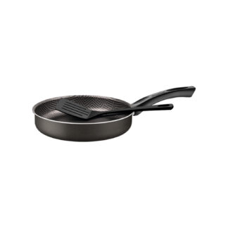 SARTEN TEFLON NEGRO 20 CMS. C/ESPATULA RECTO TRAMONT.
