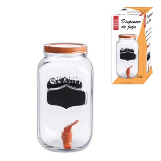 SIN STOCK # DISPENSER JUGO VIDRIO SIN SOPORTE CRYSTAL ROCK 3.300 LTS.NARANJA