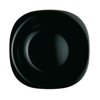 PLATO PLAYO CUADRADO 26,6 CM VIDRIO TEMPL. NEGRO CARINE NOIR