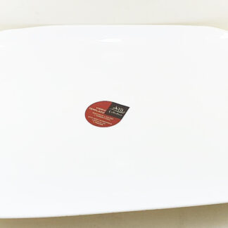FUENTE RECTOVAL 24 CMS. VIDRIO TEMPL. BLANCO. "A.M. COLLECTION"