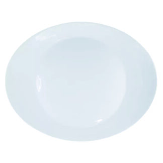 PLATO OVAL 18 X 22 CM VIDRIO TEMPLADO BLANCO CAROL