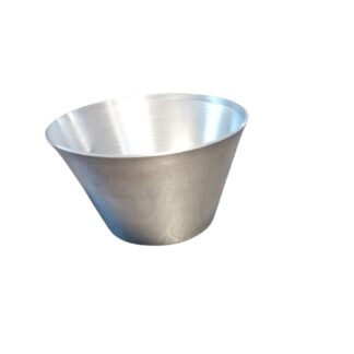 VASITO ALUMINIO P/ FLAN CONICO REFORZ. Nº 6 - 9 X 5 CM S/ BORDE REAL.