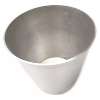 VASITO ALUMINIO P/ FLAN CONICO REFORZ. Nº 6 - 9 X 5 CM S/ BORDE REAL.