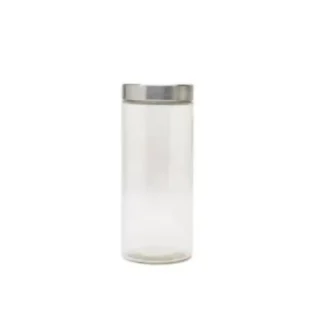 FRASCO VIDRIO C/ TAPA ACERO INOX.17cm. M 1.2 LTS BZP