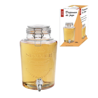 DISPENSER JUGO VIDRIO SIN SOPORTE CRYSTAL ROCK 2.8 LITROS