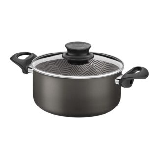 CACEROLA TEFLON TEXTURE TRAMONTI. C/ ASAS TAPA VIDRIO Nº 22 -