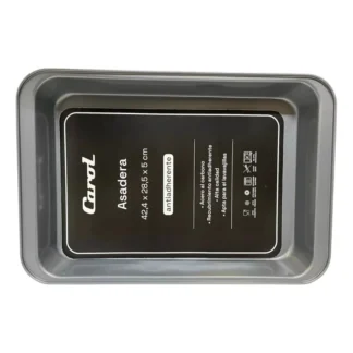 ASADERA RECTANGULAR ACERO AL CARBONO GRIS 30,5 X 20,3 X 4 CM CAROL
