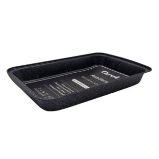 ASADERA RECTANGULAR ACERO AL CARBONO SIMIL GRANITO NEGRO FNE 30,5X20,3X4 CM CAROL