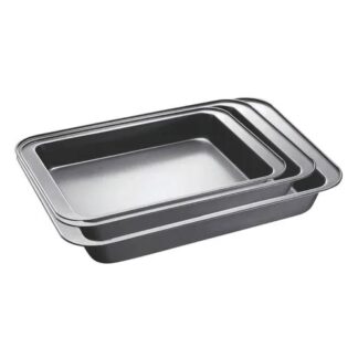 ASADERA RECTANGULAR ACERO AL CARBONO GRIS 33,5 X 22,3 X 4,2 CM CAROL