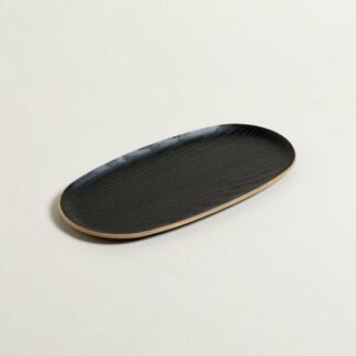 BANDEJA OVAL 23 X 10 X 1,5 MADERA Y NEGRO CAROL