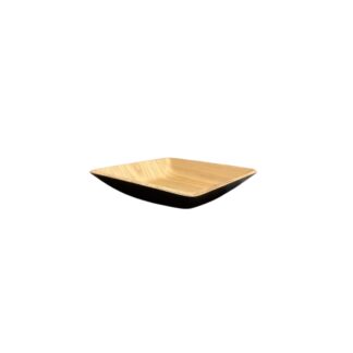 BANDEJA CUADRADA SNACK 12,5 X 12,5 MADERA Y NEGRO CAROL