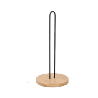 PORTA ROLLOS HIERRO C/ BASE BAMBU 33 X 15 CM CAROL
