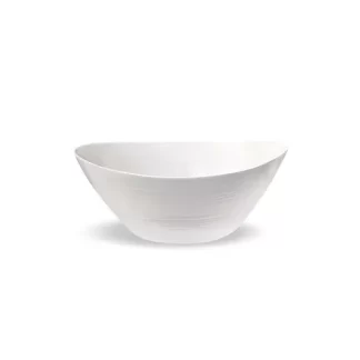 ENSALADERA OVALADA 25 X 4 CM VIDRIO TEMPL. BLANCO "RESPONTECH"