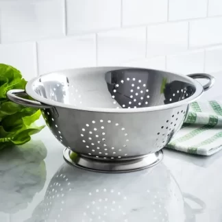 COLAPASTAS AC. INOX. CON BASE 34 CMS. DUNIA.