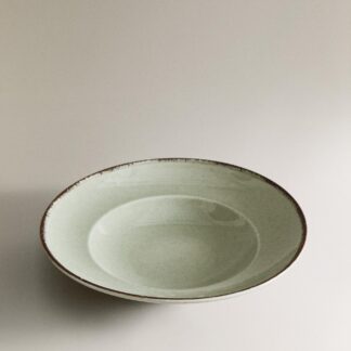 PLATO PASTA 27 CM CERAMICA GREEN BATH.