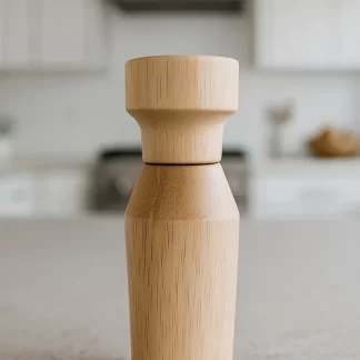 PIMENTERO BAMBU MADERA 15 CM C/ ENFG. CERAM Y AC. INOX CAROL