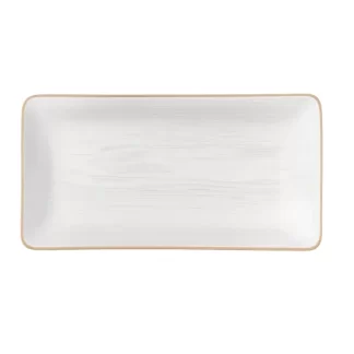 BANDEJA RECTANGULAR 35 X 17 X 3 MADERA BLANCO CAROL.