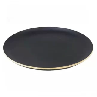 SIN STOCK # BANDEJA REDONDA PLANA 38 X 2 cm MADERA NEGRO CAROL.