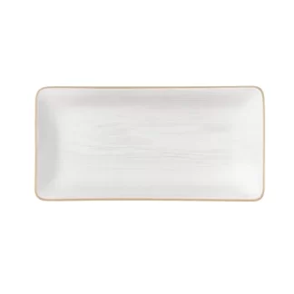 BANDEJA RECTANGULAR 25 X 14 X 3 MADERA BLANCO CAROL.