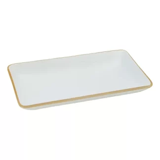 BANDEJA RECTANGULAR 22,5 X 12,5 MADERA BLANCO CAROL.