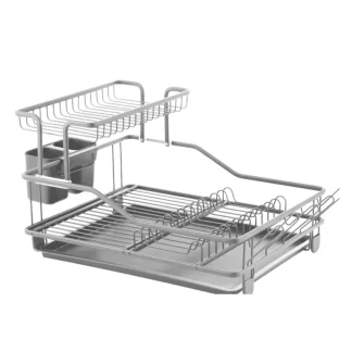SIN STOCK # ESCURRIDOR DE ALUMINIO 2 NIVELES, C/ BANDEJA Y CUB PLAST ALUMINIO EN CAJA